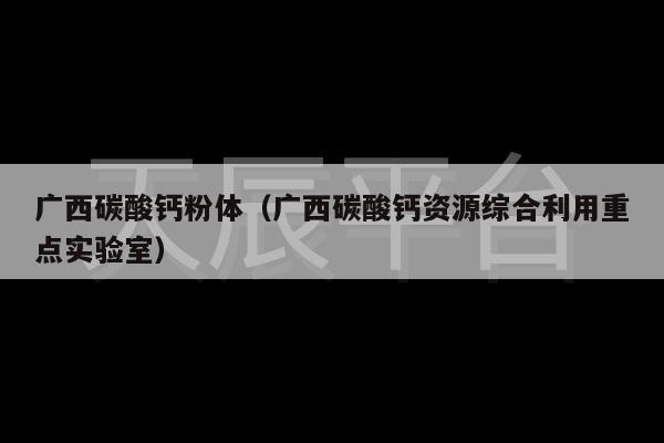 广西碳酸钙粉体（广西碳酸钙资源综合利用重点实验室）