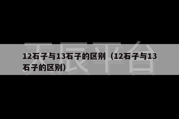 12石子与13石子的区别（12石子与13石子的区别）